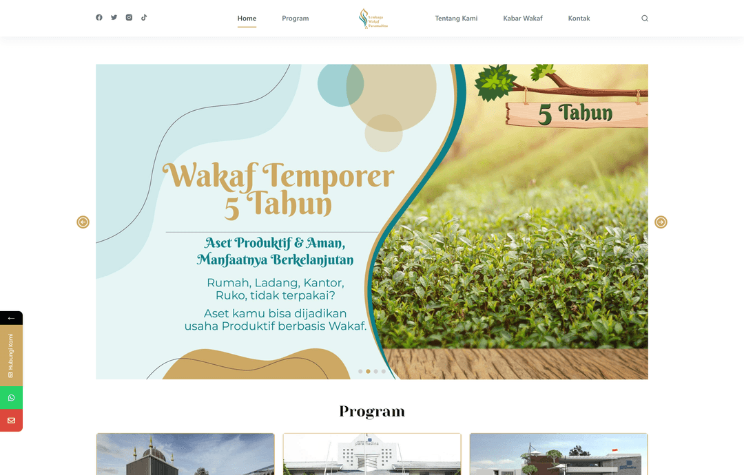 website lembaga wakaf paramadina